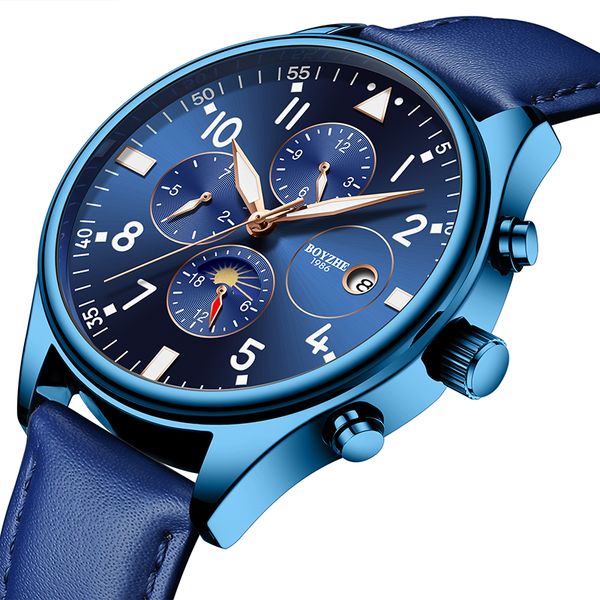 boyzhe men automatic mechanical watch brand fashion casual leather moon phase week luminous sports watches relogio masculino, Slivery;brown
boyzhe men automatic mechanical watch brand fashion casual leather moon phase week luminous sports watches relogio masculino, Slivery;brown