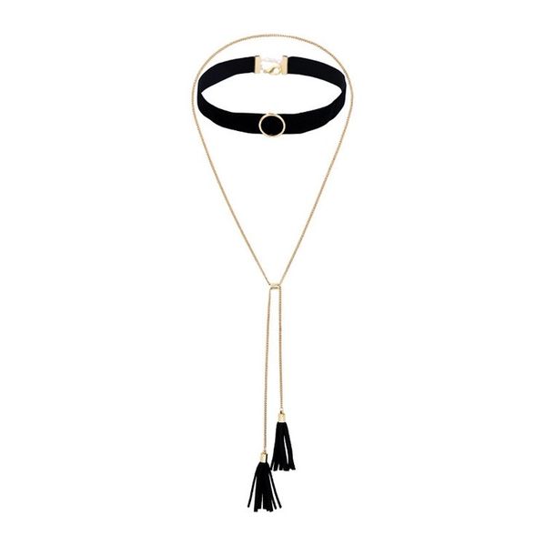 fashion vintage alloy tassel double choker flannel necklace for women, Silver
fashion vintage alloy tassel double choker flannel necklace for women, Silver
