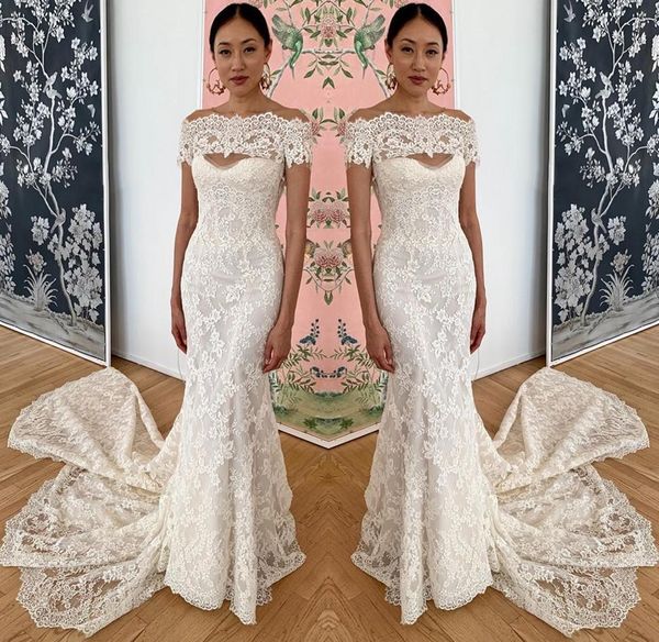 elegant vintage full lace mermaid wedding dress off shoulder applique floor length wedding dress bridal gowns vestidos de noiva, White
elegant vintage full lace mermaid wedding dress off shoulder applique floor length wedding dress bridal gowns vestidos de noiva, White
