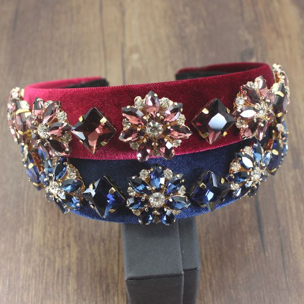 european vintage velvet hair accessories luxury navy wine red crystal baroque hairband elegant rhinestone headband for women, Golden;white
european vintage velvet hair accessories luxury navy wine red crystal baroque hairband elegant rhinestone headband for women, Golden;white