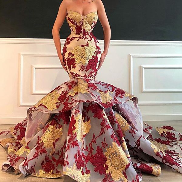 mermaid sweetheart floral print long evening dress 2019 elegant arabic women formal gowns, White;black
mermaid sweetheart floral print long evening dress 2019 elegant arabic women formal gowns, White;black