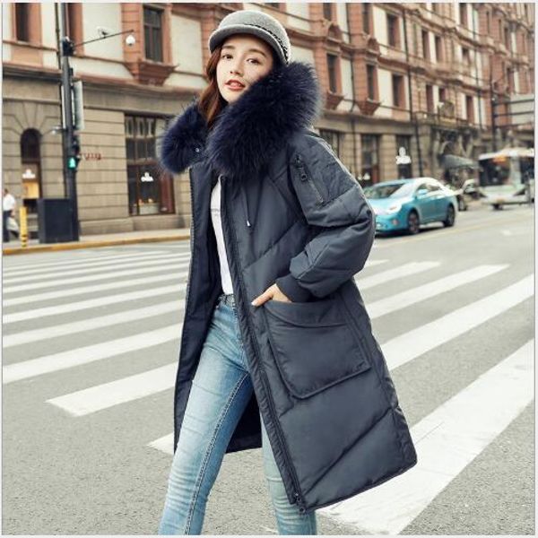 women hooded jacket 2018 new winter long section thickening slim fit snow down coat office lady fur collar fashion quilted parka, Black
women hooded jacket 2018 new winter long section thickening slim fit snow down coat office lady fur collar fashion quilted parka, Black