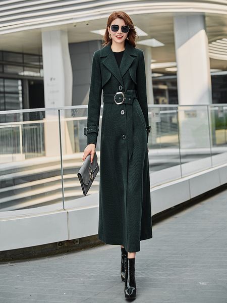winter coat women 2019 new dark green wool coat female turn-down collar single breasted plus size long outerwear, Black
winter coat women 2019 new dark green wool coat female turn-down collar single breasted plus size long outerwear, Black