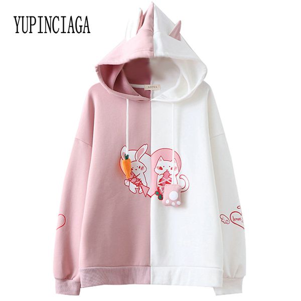 women's hoodies & sweatshirts women spring patchwork hooded sweatshirt casual caroon print loose long sleeve sweet style girl pullovers, Black
women's hoodies & sweatshirts women spring patchwork hooded sweatshirt casual caroon print loose long sleeve sweet style girl pullovers, Black