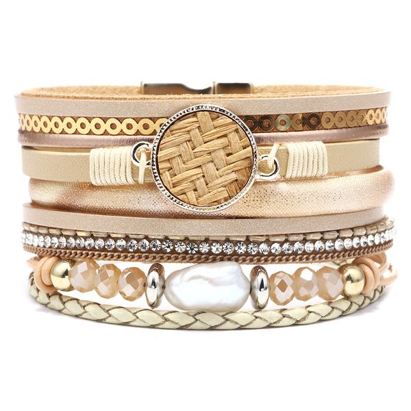 2019 fashion new multi-tassel leather personality ultra wide magnetic button bracelet jewelry for women, Golden;silver
2019 fashion new multi-tassel leather personality ultra wide magnetic button bracelet jewelry for women, Golden;silver