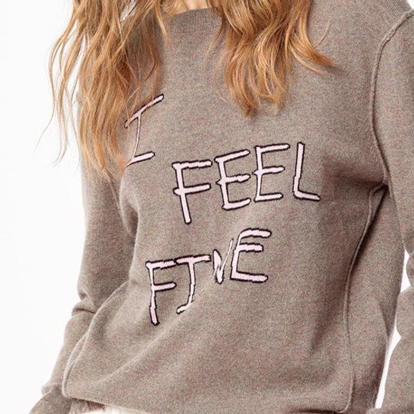 women sweater fall/winter 2020 new knitted pullover fashion casual lettering jacquard loose knitted cashmere pullover sweater, White;black
women sweater fall/winter 2020 new knitted pullover fashion casual lettering jacquard loose knitted cashmere pullover sweater, White;black