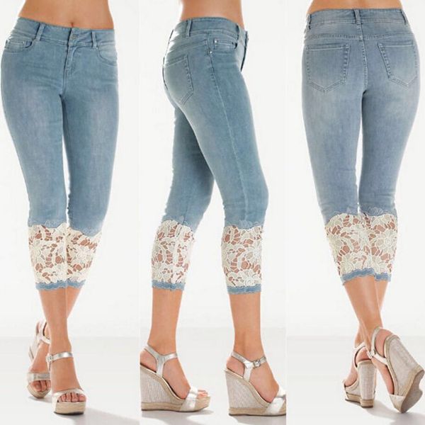 2019 new jeans for women's lace spliced calf-length pants fashion blue casual pencil pants plus size s-5xl
2019 new jeans for women's lace spliced calf-length pants fashion blue casual pencil pants plus size s-5xl