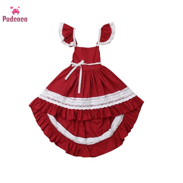 pudcoco summer red dresses ruffle sleeve girls dress lace asymmetrical clothing princess girl costume for birthday wedding party, Red;yellow
pudcoco summer red dresses ruffle sleeve girls dress lace asymmetrical clothing princess girl costume for birthday wedding party, Red;yellow