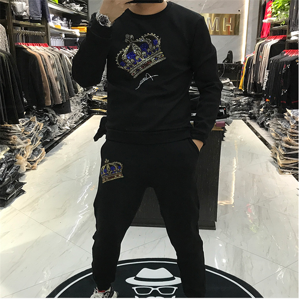 selling men's crown hooded sportswear cotton sportswear sweatshirts rhinestones men's joggers 2-piece set of, Gray
selling men's crown hooded sportswear cotton sportswear sweatshirts rhinestones men's joggers 2-piece set of, Gray