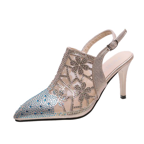 2019 new style wedding bride shingle high-heeled shoes pointy bridesmaid gold crystal banquet shoes bling high heels, Black
2019 new style wedding bride shingle high-heeled shoes pointy bridesmaid gold crystal banquet shoes bling high heels, Black