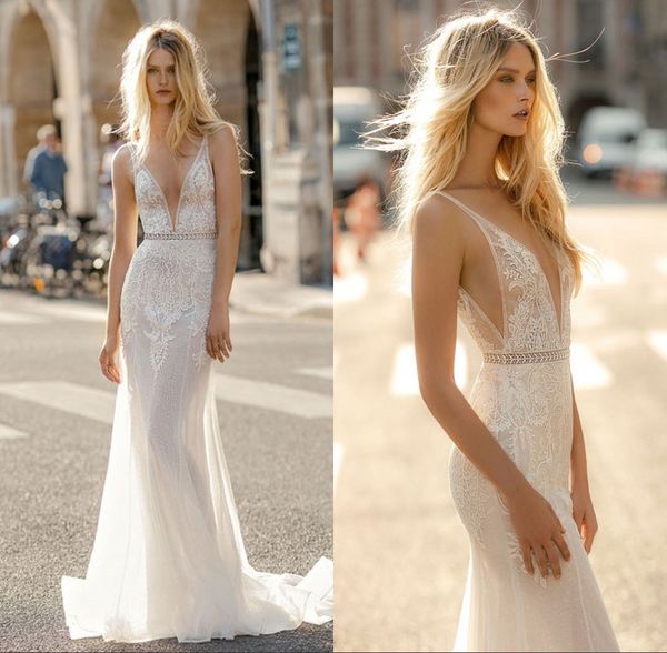 2019 new summer sheath wedding dresses beach deep v neck mermaid bridal gowns appliques robe de mariee bc0935, White
2019 new summer sheath wedding dresses beach deep v neck mermaid bridal gowns appliques robe de mariee bc0935, White