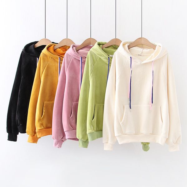 autumn and winter new style gold velvet hoodie women's loose-fit slimming solid color versatile long-sleeved upper garment 16097, Black
autumn and winter new style gold velvet hoodie women's loose-fit slimming solid color versatile long-sleeved upper garment 16097, Black