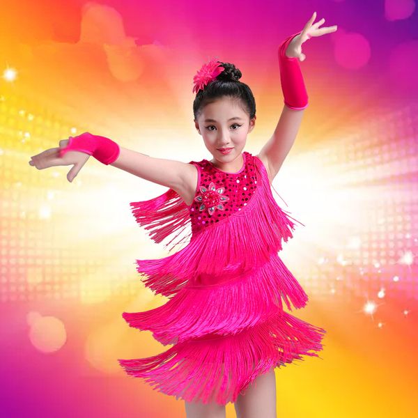 stage wear children sequined latin ballroom dance dress kids girls dancewear fringe skirts costume clothing, Black;red
stage wear children sequined latin ballroom dance dress kids girls dancewear fringe skirts costume clothing, Black;red