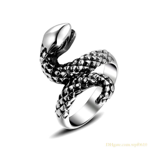 women's trendy hip hop punk style snake shape design stainless steel rings jewelry, Silver
women's trendy hip hop punk style snake shape design stainless steel rings jewelry, Silver