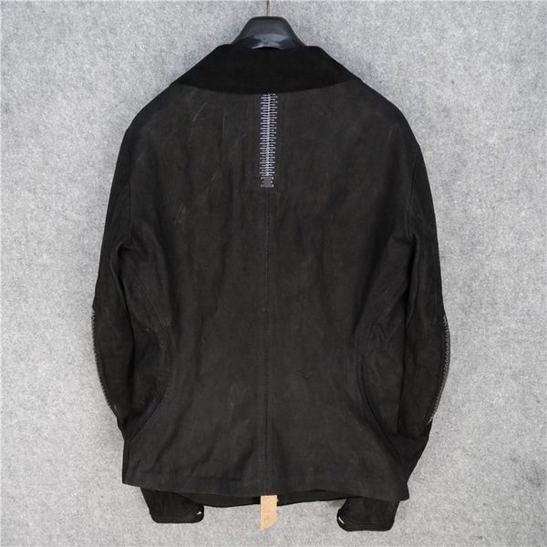 runway luxury mens vintage washed sheepskin genuine leather jacket gothic dark outwear coat handmade sewing punk male jackets, Black
runway luxury mens vintage washed sheepskin genuine leather jacket gothic dark outwear coat handmade sewing punk male jackets, Black