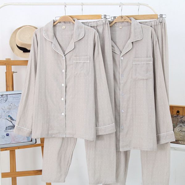 2019 spring couples pajamas set for women men casual sleepwear suit 100% crepe cotton pyjama femme nightwear home wear, Blue;gray
2019 spring couples pajamas set for women men casual sleepwear suit 100% crepe cotton pyjama femme nightwear home wear, Blue;gray