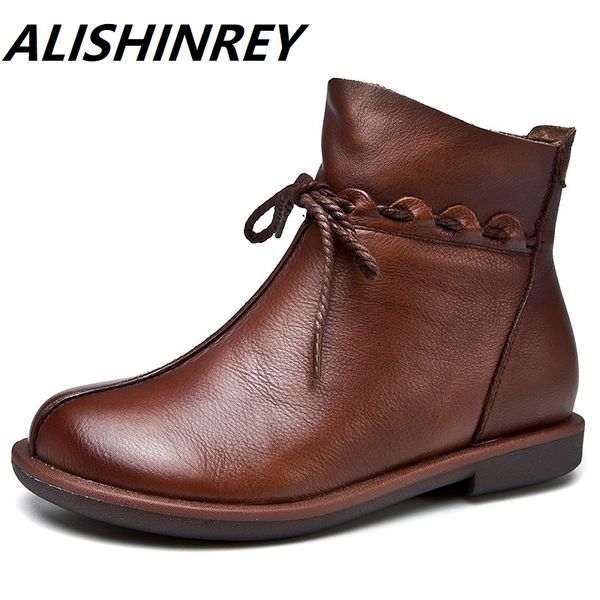 alishinrey new 2019 autumn fashion women genuine leather boots handmade vintage flat ankle shoes woman winter flats, Black
alishinrey new 2019 autumn fashion women genuine leather boots handmade vintage flat ankle shoes woman winter flats, Black