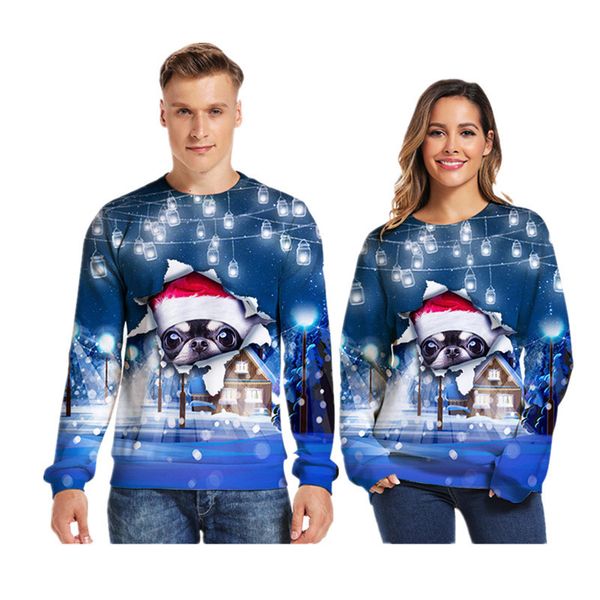 ugly christmas sweater o neck couple print dog novelty ugly christmas sweater men women long sleeve pullover, White;black
ugly christmas sweater o neck couple print dog novelty ugly christmas sweater men women long sleeve pullover, White;black