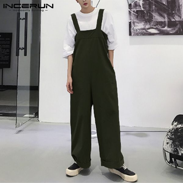 incerun 2019 streetwear men romper wide leg jumpsuit strap loose pants solid color suspenders fashion men casual overalls hombre, Black
incerun 2019 streetwear men romper wide leg jumpsuit strap loose pants solid color suspenders fashion men casual overalls hombre, Black