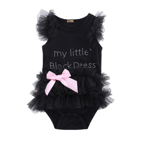 kids newborn infantil baby girls bow embroidered little black dress fashion letter romper jumpsuit, White
kids newborn infantil baby girls bow embroidered little black dress fashion letter romper jumpsuit, White