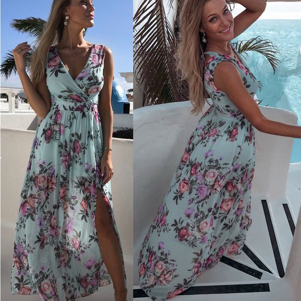 fashion women deep v-neck party floral long dress 2020 summer print sleeveless chiffon beach sundress elegant maxi dresses, White;black
fashion women deep v-neck party floral long dress 2020 summer print sleeveless chiffon beach sundress elegant maxi dresses, White;black