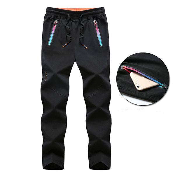 

7xl 8xl plus size cotton sport pant mens gym trousers knitted fabric fitness sweatpants zipper pocket jogging men running pants, Black;blue