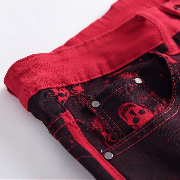 2019 new arrival pattern full length plaid slim men jeans cross printed red cotton elastic amazon style trousers light, Blue
2019 new arrival pattern full length plaid slim men jeans cross printed red cotton elastic amazon style trousers light, Blue