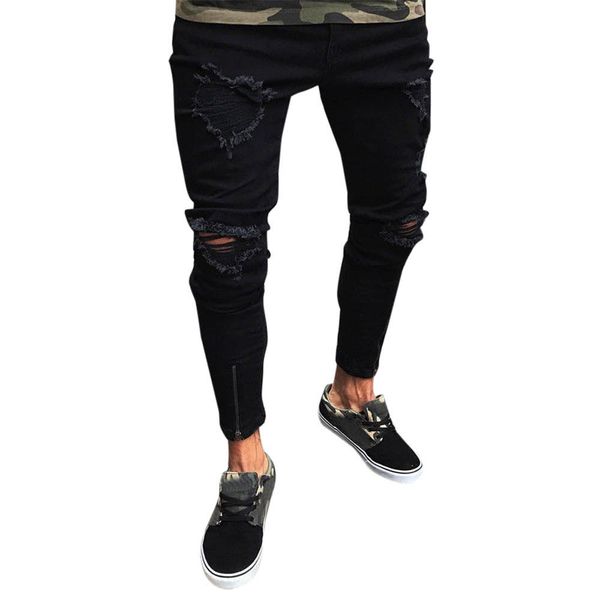 ripped jeans for men slim biker zipper denim skinny frayed pants distressed rip trousers black jeans homme drop shipping, Blue
ripped jeans for men slim biker zipper denim skinny frayed pants distressed rip trousers black jeans homme drop shipping, Blue