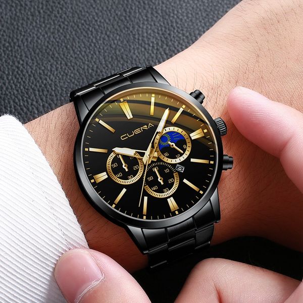 2019 watch men fashion business stainless steel classic gold-frame dial sport quartz clock relogio masculino@50, Slivery;brown
2019 watch men fashion business stainless steel classic gold-frame dial sport quartz clock relogio masculino@50, Slivery;brown