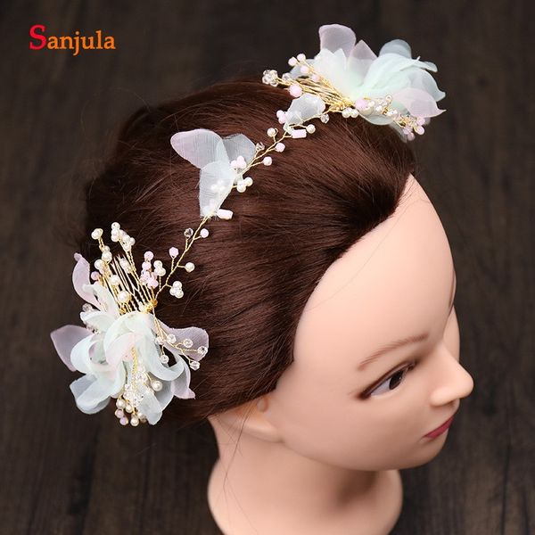 2018 new gold bridal head chain with double combs yarn petals wedding headband marriage accessory t065
2018 new gold bridal head chain with double combs yarn petals wedding headband marriage accessory t065