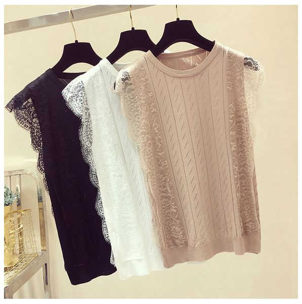 women's tanks & camis lucyever elegant lace women knitted fashion sleeveless o neck loose ladies summer korean casual pullover chic 202, White
women's tanks & camis lucyever elegant lace women knitted fashion sleeveless o neck loose ladies summer korean casual pullover chic 202, White