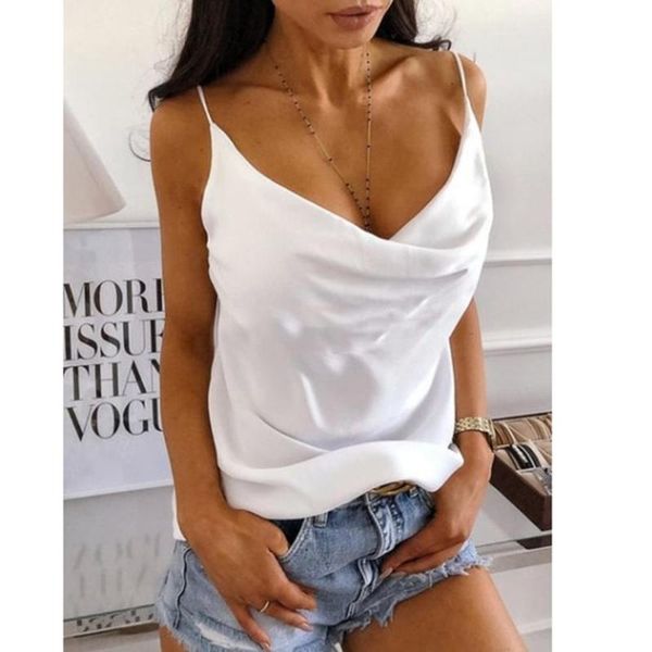 2020 summer women camis silk satin halter women camisole style sleeveless vest slim white roupas femin
2020 summer women camis silk satin halter women camisole style sleeveless vest slim white roupas femin
