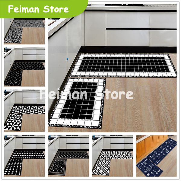 

modern geometric kitchen mat anti-slip bathroom carpet home entrance/hallway door mat wardrobe/balcony area rug creative carpets