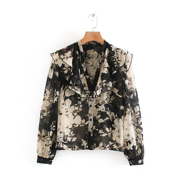 new women elegant cascading ruffles floral print blouse long sleeve office lady chiffon shirts casual chemise blusas ls6007, White
new women elegant cascading ruffles floral print blouse long sleeve office lady chiffon shirts casual chemise blusas ls6007, White