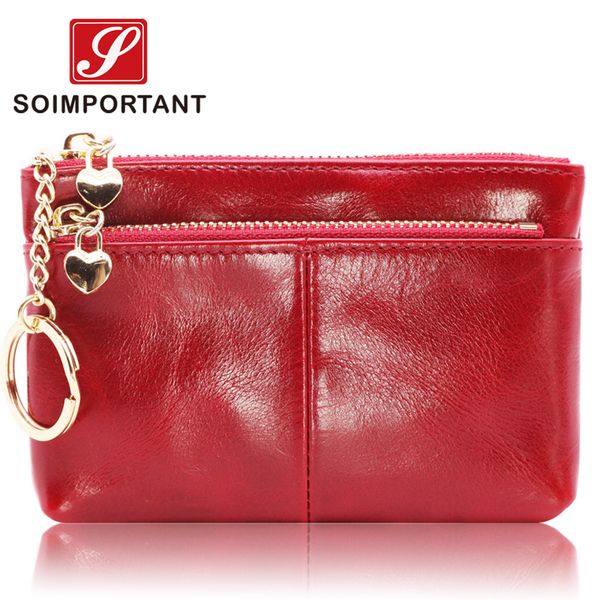 2019 mini women wallets female purse genuine oil wax leather small coin purse luxury zipper lady walet card holder with key ring, Red;black
2019 mini women wallets female purse genuine oil wax leather small coin purse luxury zipper lady walet card holder with key ring, Red;black