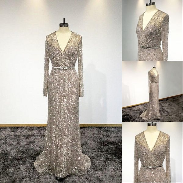 arabic dubai luxury sequin mermaid prom dresses sheath v neck long sleeve beaded formal party evening pageant gowns robe de soiree, Black
arabic dubai luxury sequin mermaid prom dresses sheath v neck long sleeve beaded formal party evening pageant gowns robe de soiree, Black