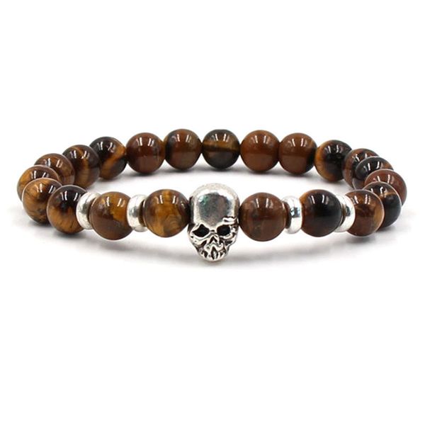 8mm natural white stone beads onyx stone bracelet skull elastic knight gift men bangle bracelet, Black
8mm natural white stone beads onyx stone bracelet skull elastic knight gift men bangle bracelet, Black