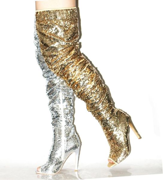 sequined over the knee boots women pointed toe side zipper glatiator sandals boots slim fit thin heel bling bling long boot, Black
sequined over the knee boots women pointed toe side zipper glatiator sandals boots slim fit thin heel bling bling long boot, Black