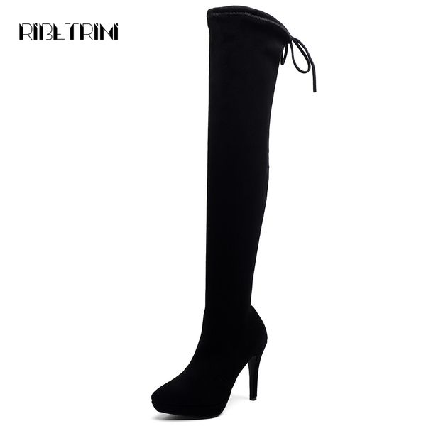 ribetrini high heel boots for women over the knee boots 2019 winter autumn shoes woman pointed toe platform bootsplus size 34-43, Black
ribetrini high heel boots for women over the knee boots 2019 winter autumn shoes woman pointed toe platform bootsplus size 34-43, Black