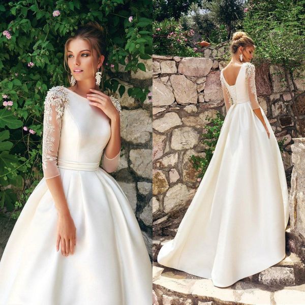 берта 2020 свадебные платья jewel appliqued бифштексы атласная свадебные платья поезд стреловидности boho пляж линия свадебное платье свадеб, White
берта 2020 свадебные платья jewel appliqued бифштексы атласная свадебные платья поезд стреловидности boho пляж линия свадебное платье свадеб, White