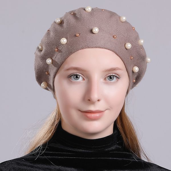 maxi dhl shipping womens beret pearl beaded decoration wool french beanie cap hat different colors match any of your outfits, Blue;gray
maxi dhl shipping womens beret pearl beaded decoration wool french beanie cap hat different colors match any of your outfits, Blue;gray