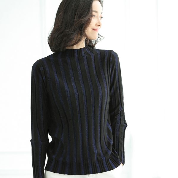 knitted pullovers women sweaters 2018 new autumn long sleeve half turtleneck fashion striped pullover pull femme woman knit top, White;black
knitted pullovers women sweaters 2018 new autumn long sleeve half turtleneck fashion striped pullover pull femme woman knit top, White;black