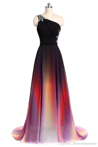 one shoulder ombre chiffon prom dresses with flowy skirt floor length gradient chiffon evening gowns with beads corset formal wear, Black 
one shoulder ombre chiffon prom dresses with flowy skirt floor length gradient chiffon evening gowns with beads corset formal wear, Black
