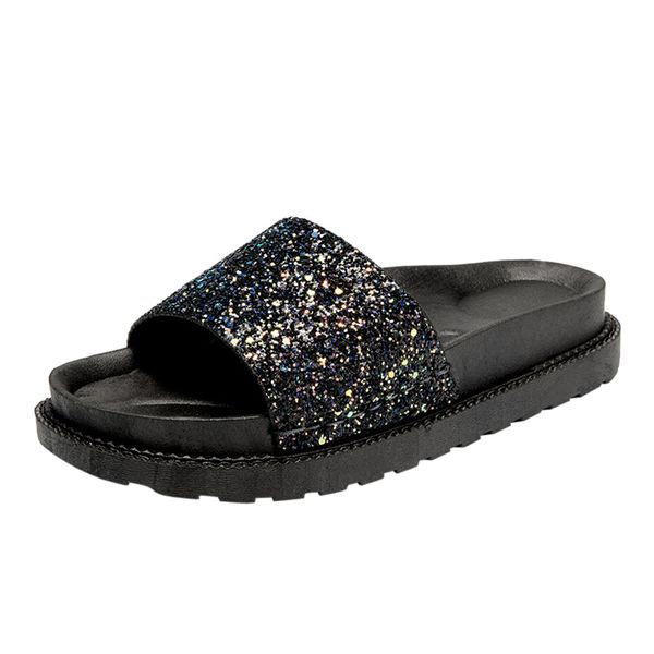 2121 nice summer women slippers pu bling bling sequins slides flat soft sandals home flip flops female tap casual beach shoes, Black
2121 nice summer women slippers pu bling bling sequins slides flat soft sandals home flip flops female tap casual beach shoes, Black