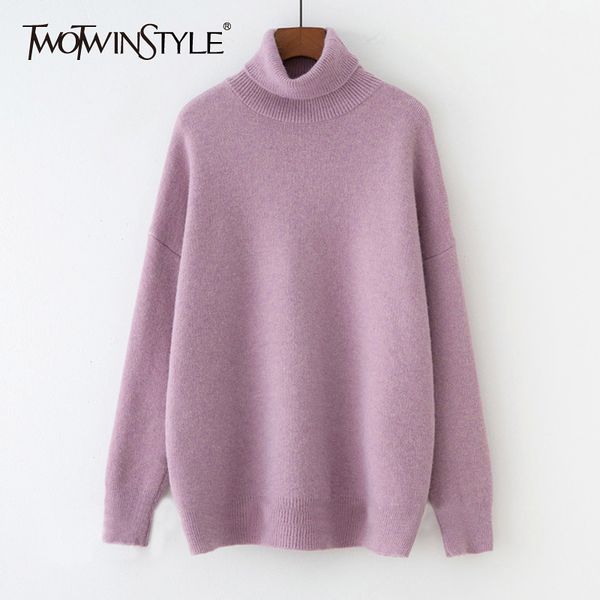 twotwinstyle winter solid sweater for women turtleneck long sleeve loose oversize elegant sweaters female fashion 2019 new, White;black
twotwinstyle winter solid sweater for women turtleneck long sleeve loose oversize elegant sweaters female fashion 2019 new, White;black