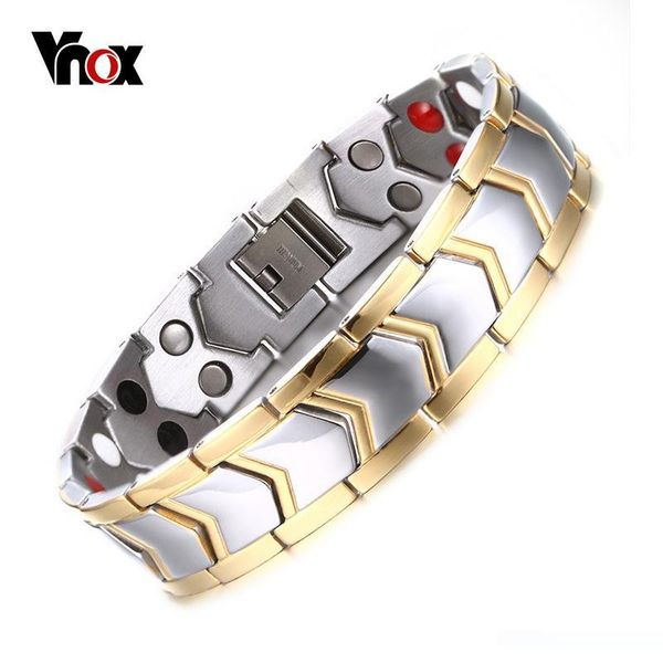 vnox healthy stainless steel magnetotherapy bracelet men jewelry new fashion bio energy magnet bracelets & bangles, Golden;silver
vnox healthy stainless steel magnetotherapy bracelet men jewelry new fashion bio energy magnet bracelets & bangles, Golden;silver