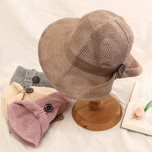 lady's new folding fisherman's hat on the beach. classy vacation hat. can use the button to roll up the hat visor hat, Blue;gray
lady's new folding fisherman's hat on the beach. classy vacation hat. can use the button to roll up the hat visor hat, Blue;gray