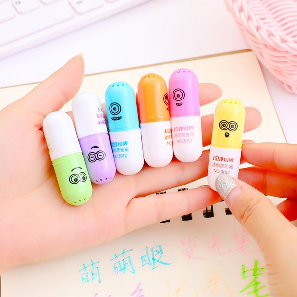 6pcs/set cute cartoon mini pills solid highlighter candy color marker kawaii oblique marker stationery student supplies gifts, Black;red
6pcs/set cute cartoon mini pills solid highlighter candy color marker kawaii oblique marker stationery student supplies gifts, Black;red