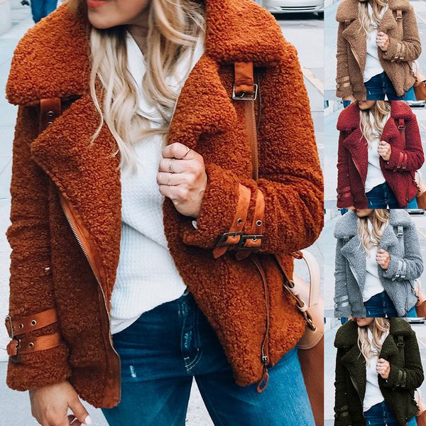 wipalo women's fashion faux fur coat autumn winter warm plush teddy coat female plus size overcoat lapel zip up bear jacket, Black
wipalo women's fashion faux fur coat autumn winter warm plush teddy coat female plus size overcoat lapel zip up bear jacket, Black