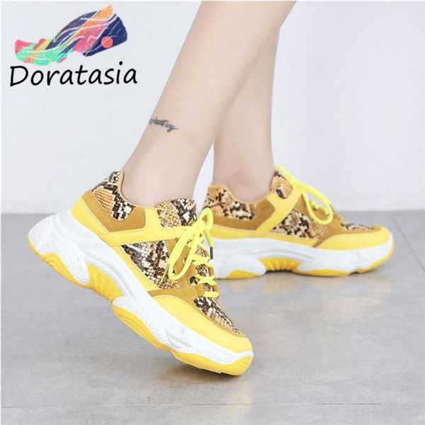 doratasia 36-41 new ins girl fashion snake verins prints patchwork sneakers lace up flats women casual dad shoes woman, Black
doratasia 36-41 new ins girl fashion snake verins prints patchwork sneakers lace up flats women casual dad shoes woman, Black